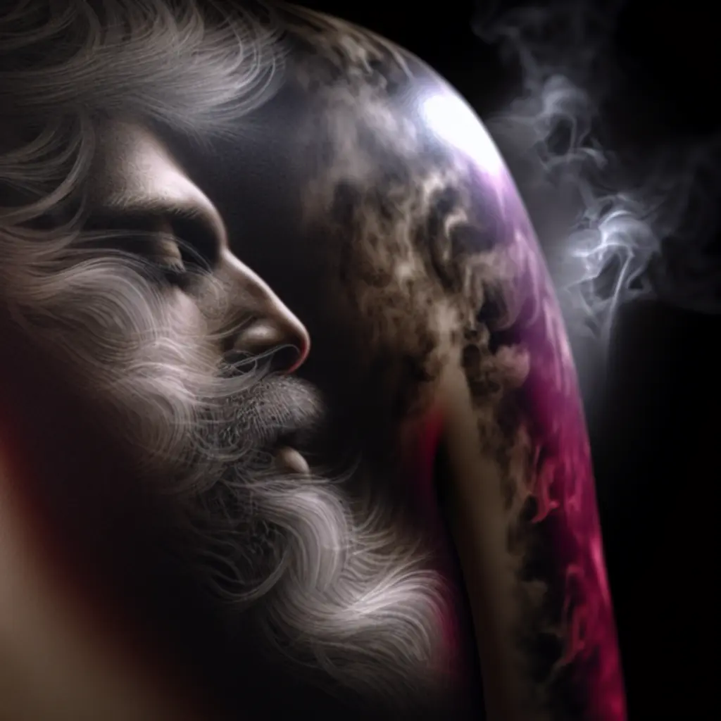 Tatuaż realistyczny w czerni i szarościach