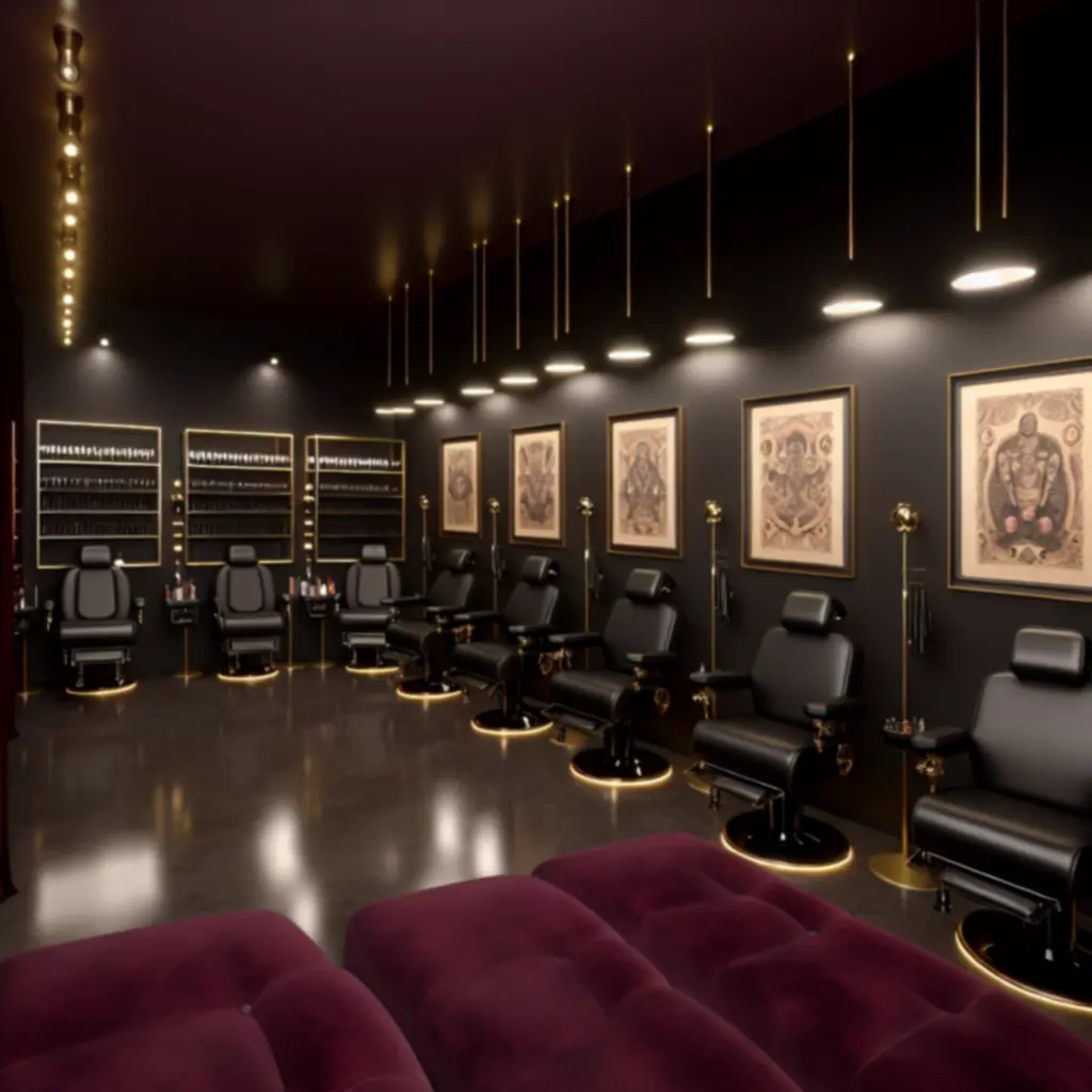 Wnętrze studia Waffle Advertising Ltd z dramatycznym oświetleniem architektonicznym