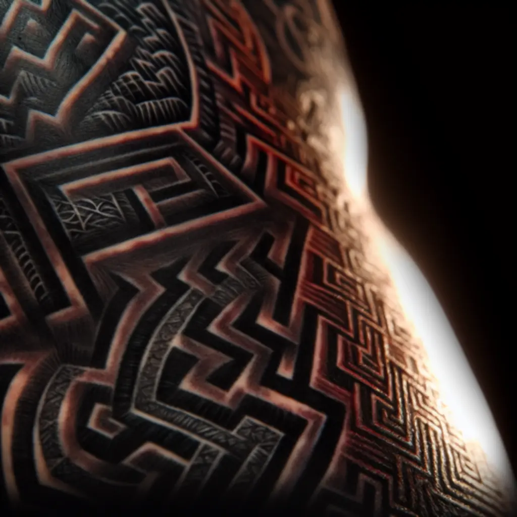 Zbliżenie na precyzyjne wykonanie tatuażu