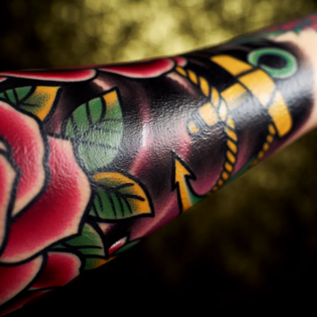Detal tatuażu tradycyjnego